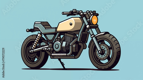 Motorcycle Pixel Art. Generative AI.