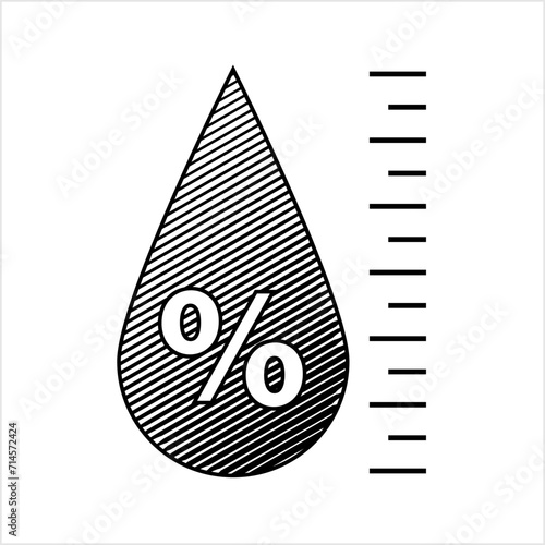 Humidity Icon, Water Vapour Present Concentration In Air, Percentage Of Gaseous State Of Water In Air