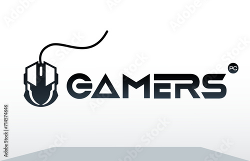 Gaming console controller with Gamers written in style. For pc gamers and online streamers. Best to print on t shirts, mouse pad, etc. Gaming logo with a controller.