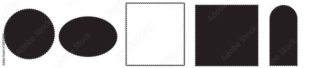 Scalloped rectangle shape and frame template. Clipart - obrazy, fototapety, plakaty 