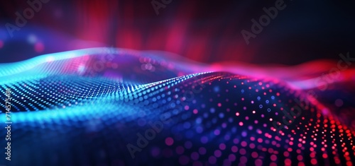 Abstract Background blurring blue and red light, in the style of colorful curves, rim light, realistic hyper-detail photo