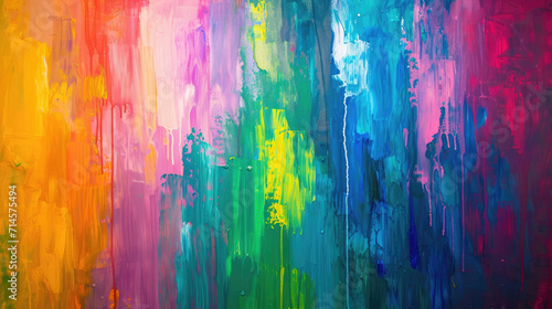 Abstract painting with beautiful colorful strokes
