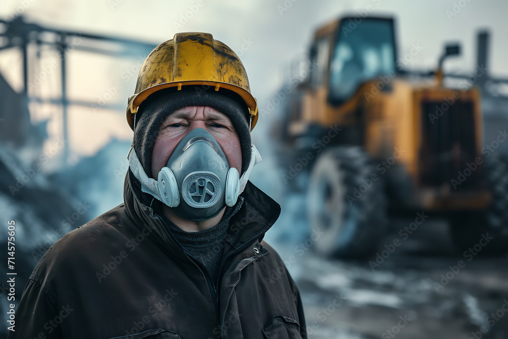 a man wearing a mask against air pollution a man wearing a mask against air pollution