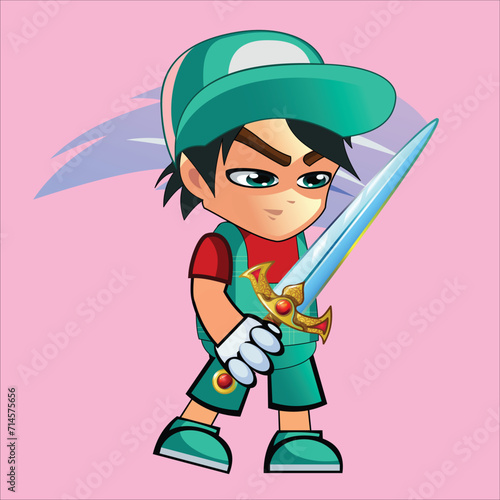 Spartan Cartoon Attack Game Character Animation Sprite Template Vector pose 2