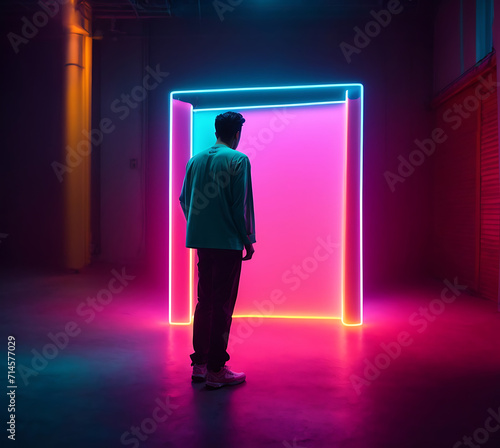 person in a doorway