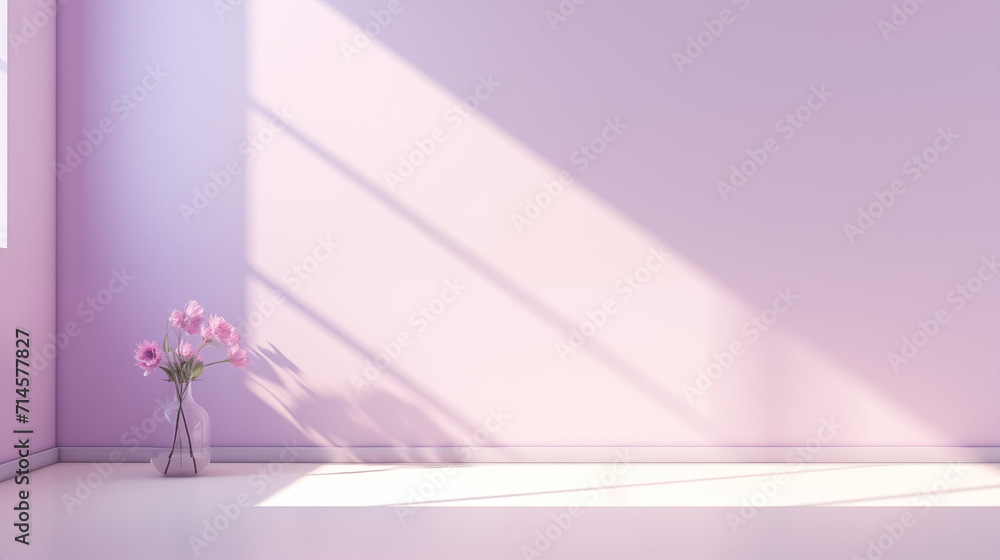 purple wall background with sunlight and pastel color, 3d Illustration, 3d render, generate ai purple wall background with sunlight and pastel color, 3d Illustration, 3d render, generate ai