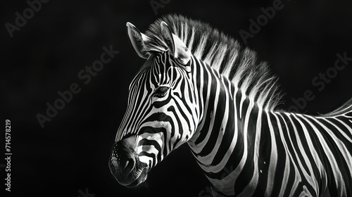 zebra isolated on a black background