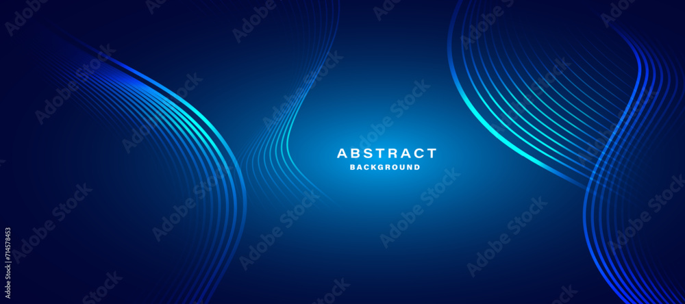 Abstract blue modern background with smooth lines. Dynamic waves. vector illustration. - obrazy, fototapety, plakaty 