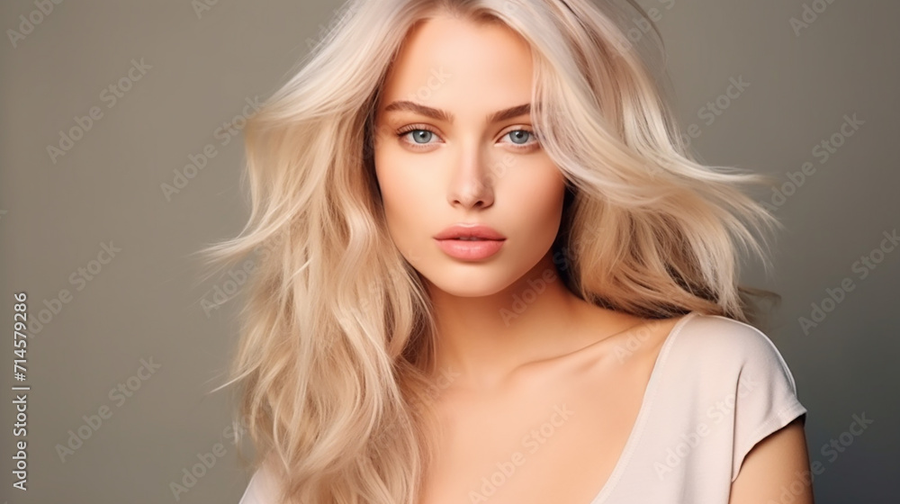 beautiful girl with hair coloring in ultra blond beautiful girl with hair coloring in ultra blond