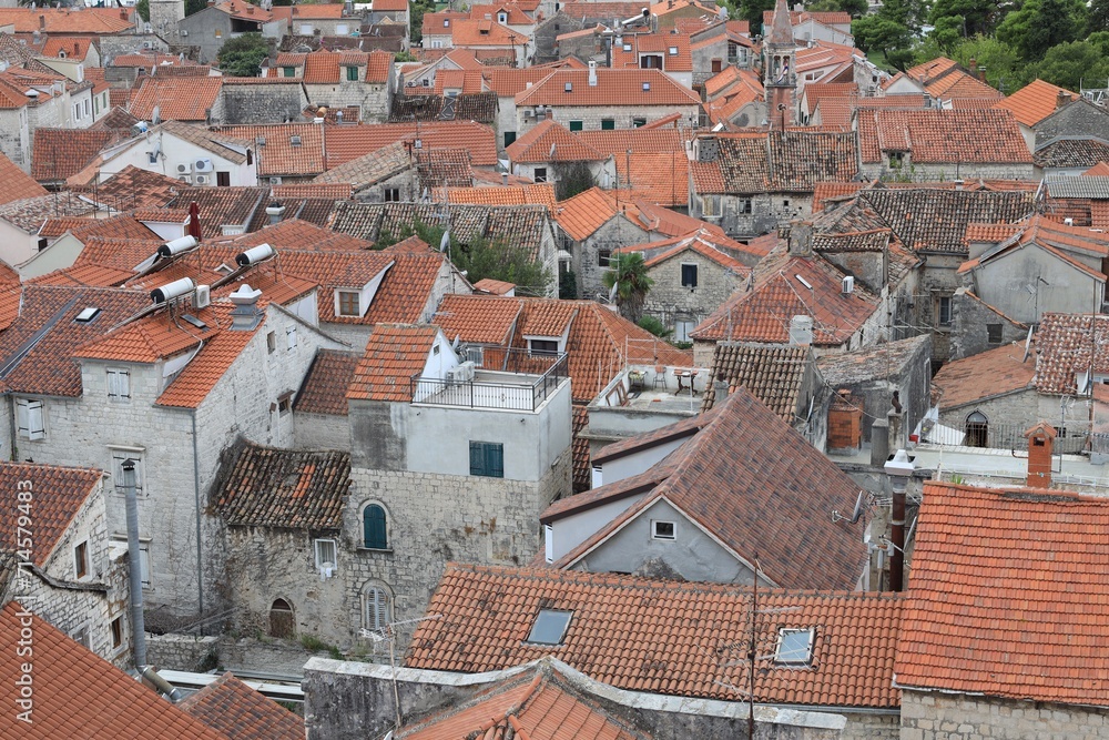 Picturesque view of city with old buildings Picturesque view of city with old buildings