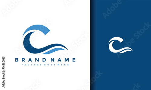 letter C water flow logo
