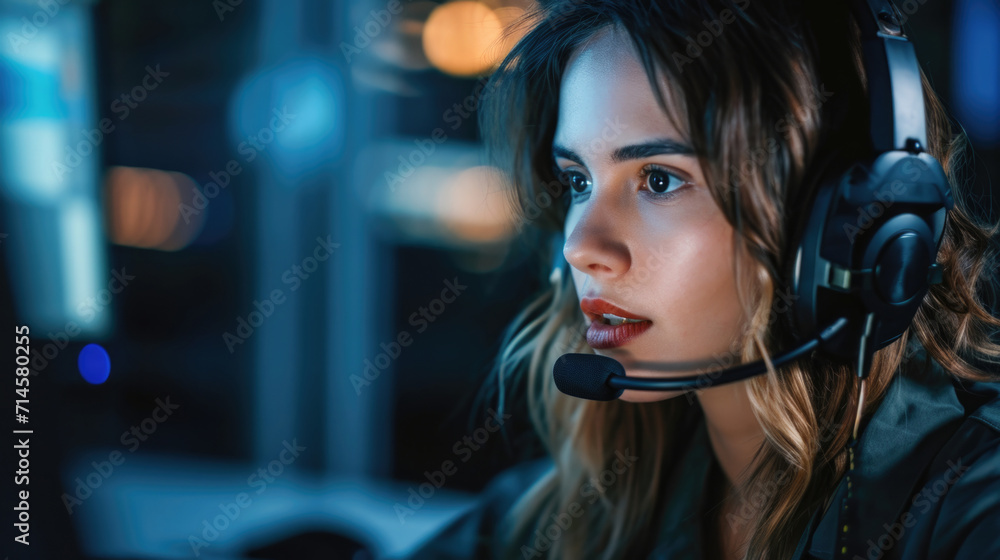 Photograph of a dedicated crisis hotline operator providing support to callers in need Photograph of a dedicated crisis hotline operator providing support to callers in need