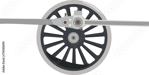 Illustration of the locomotive wheel. Illustration of an old train wheel on a white background