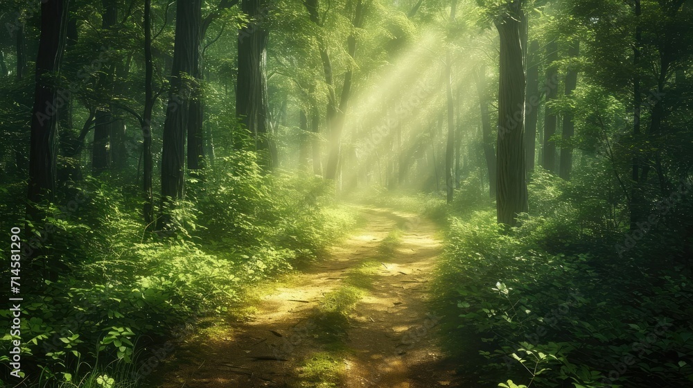 Enchanting Forest Path- A Mystical Wallpaper Background for Nature Lovers