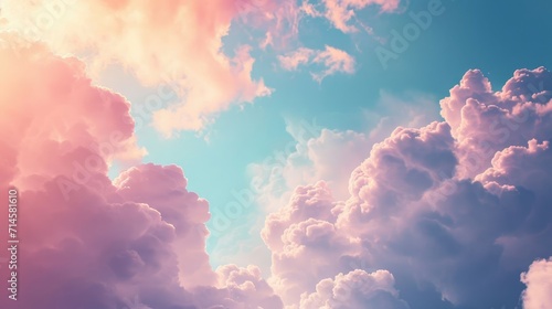 Dreamy Cloudscape- A Whimsical Wallpaper Background of Floating Dreams