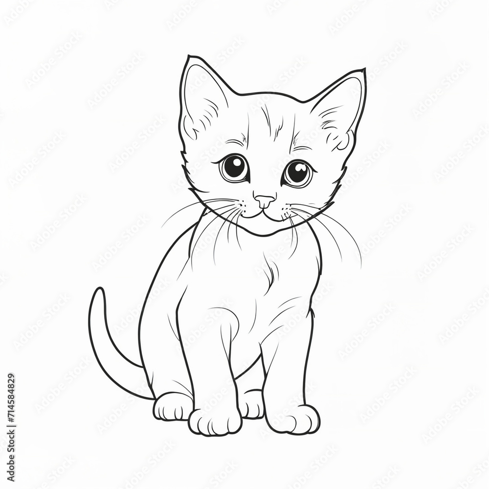illustration of a cat on white background
