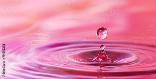 Water drop in pink