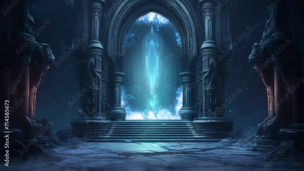 Temple 27s gate  fantasy background from an underground seamless looping overlay 4k virtual video animation background 