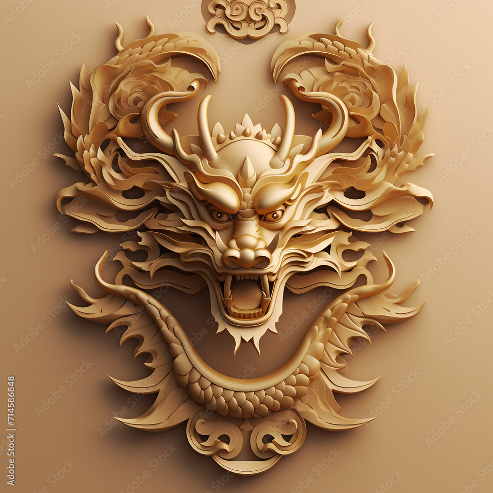 golden dragon head