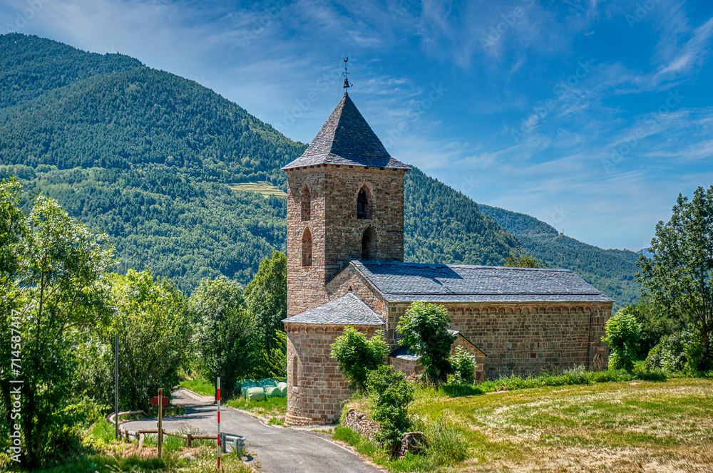 Fototapeta premium Coll town in The Bohí Valley is the largest municipality in the Catalan region of Alta Ribagorza