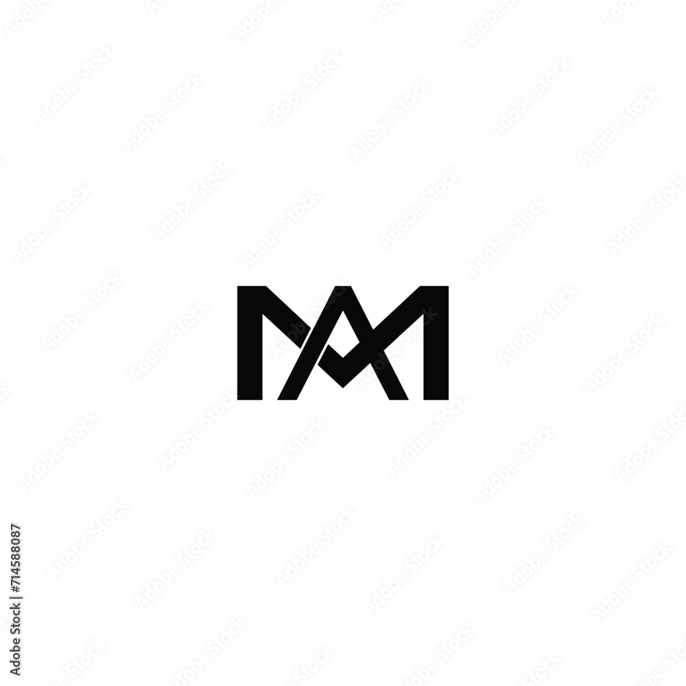 AM initial letter mark ligature style logo design template. Abstract Letter AM Logo Design. Creative AM Letter Vector Illustration on Black Background. AM initial letter mark ligature style logo design template. Abstract Letter AM Logo Design. Creative AM Letter Vector Illustration on Black Background.