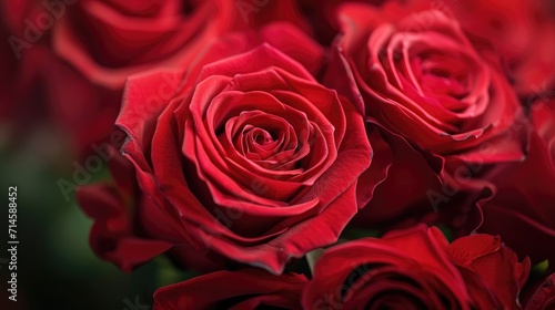 Love in Full Bloom - A Close-Up of Vibrant Red Roses