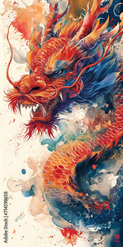 Chinese dragon painted photo