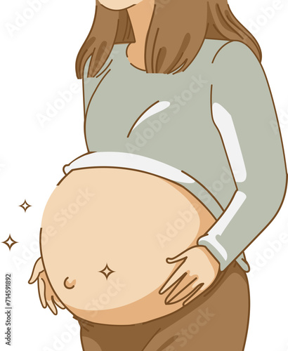 pregnant naked belly