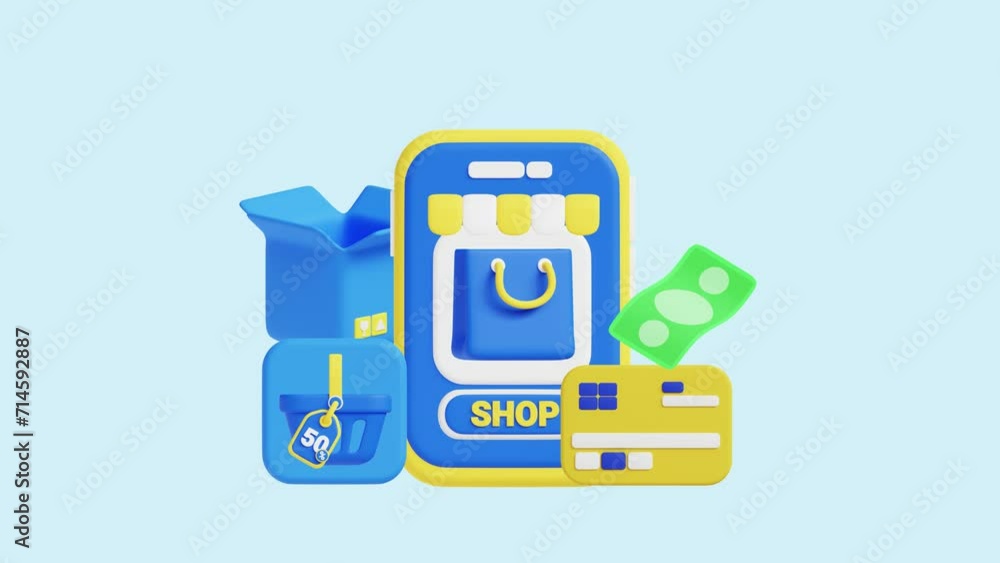 Online Shopping 3D Animated Concept. Ideal for businesses, technology, companies, websites, apps, education, marketing, and promotion. Financial Economic 3D animation. Online Shopping 3D Animated Concept. Ideal for businesses, technology, companies, websites, apps, education, marketing, and promotion. Financial Economic 3D animation.