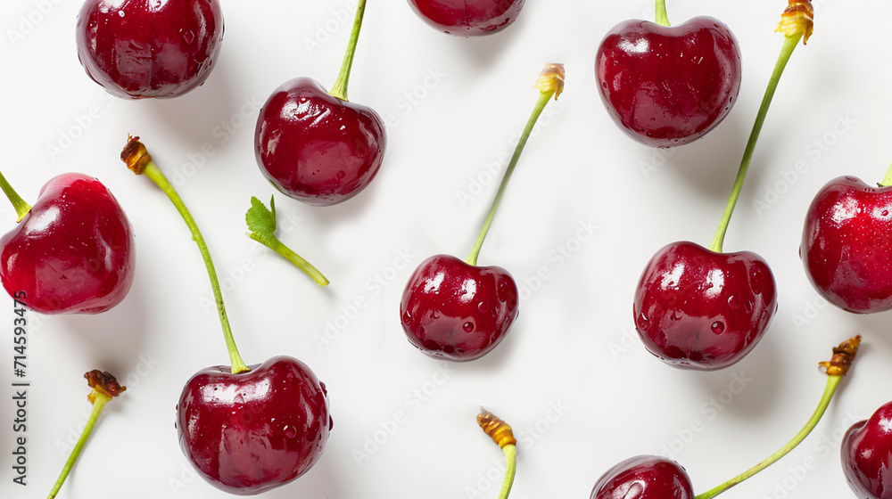 smile face of Cherry on white background. Ai Generative smile face of Cherry on white background. Ai Generative