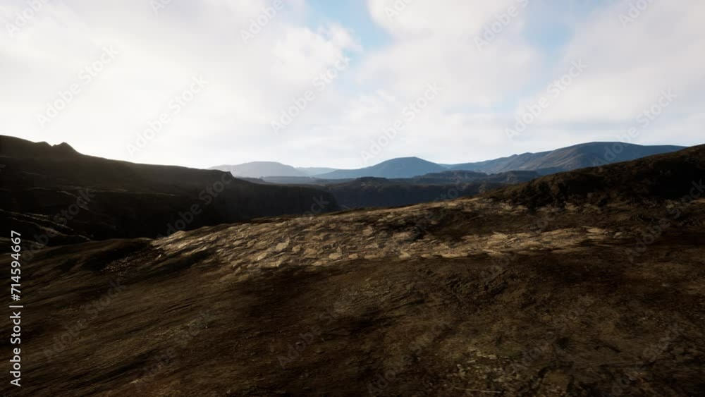 Awesome alpine landscape with dark rockies Awesome alpine landscape with dark rockies