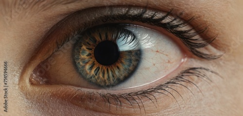  a close up of a person's eye with blue and green eyeshade and a black circle around the iris of the eye and the iris of the eye.