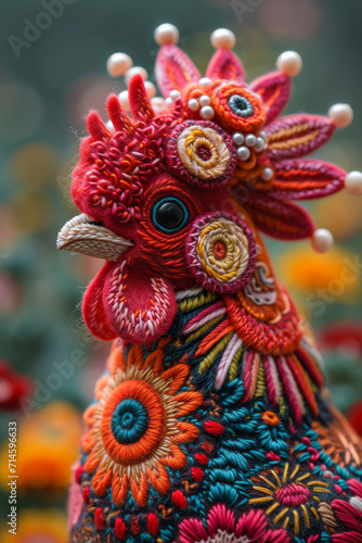 Ein Huhn, Gestricktes Material © Fatih