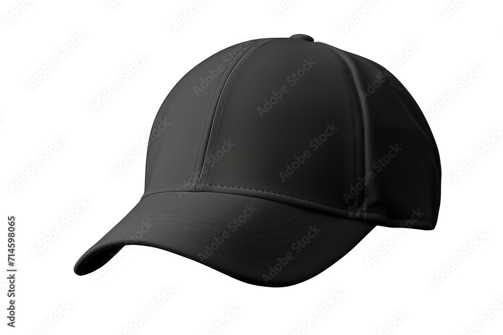 Black baseball cap, isolated on a transparent background Black baseball cap, isolated on a transparent background