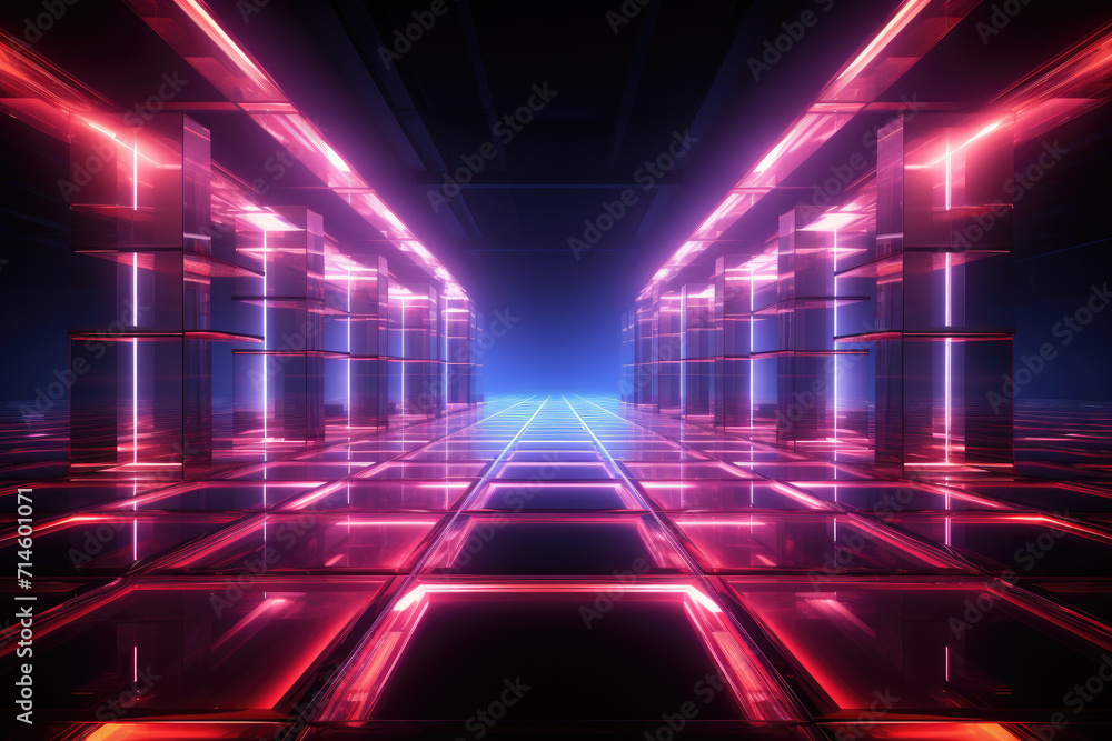 custom made wallpaper toronto digitalBackground of empty stage show Glowing neon lines. Empty futuristic stage laser show. Colorful rectangular laser lines. Night club empty room..retro disco