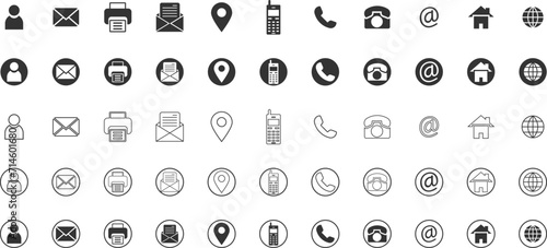 Vector Classic Contact icon pack, Contacts Symbol set photo