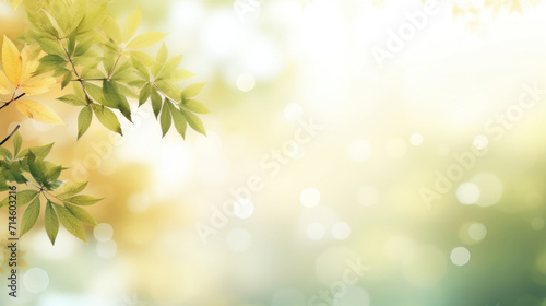 Golden autumn leaves with a sparkling bokeh light effect in a soft-focus background.
