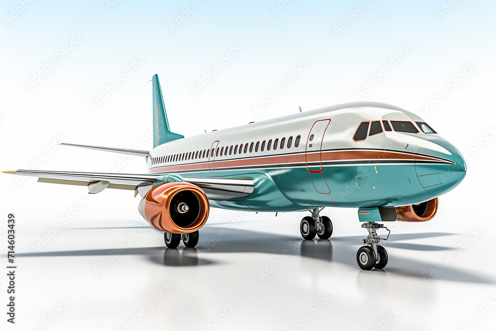 Large passenger plane flying in the blue sky Large passenger plane flying in the blue sky
