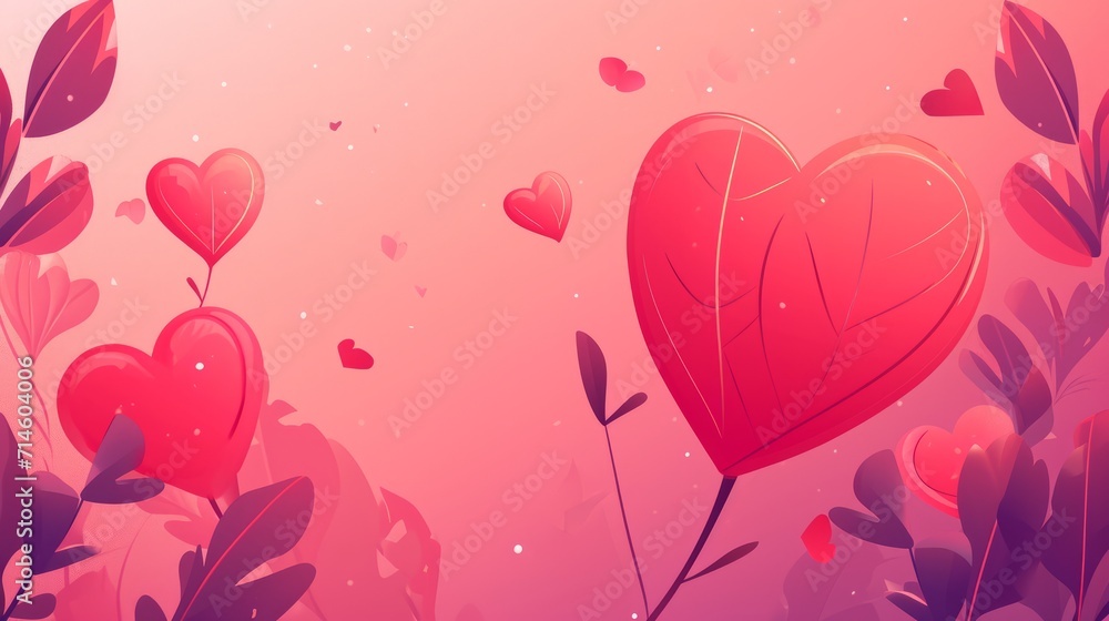 Hearts AI Generated Valentine's Day Balloons Banner