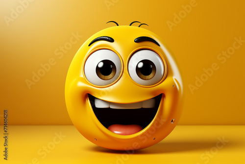 An illustration of a happy smiling emoji emoticon character, smiling face emoji or emoticon icon with happy eyes vector illustration