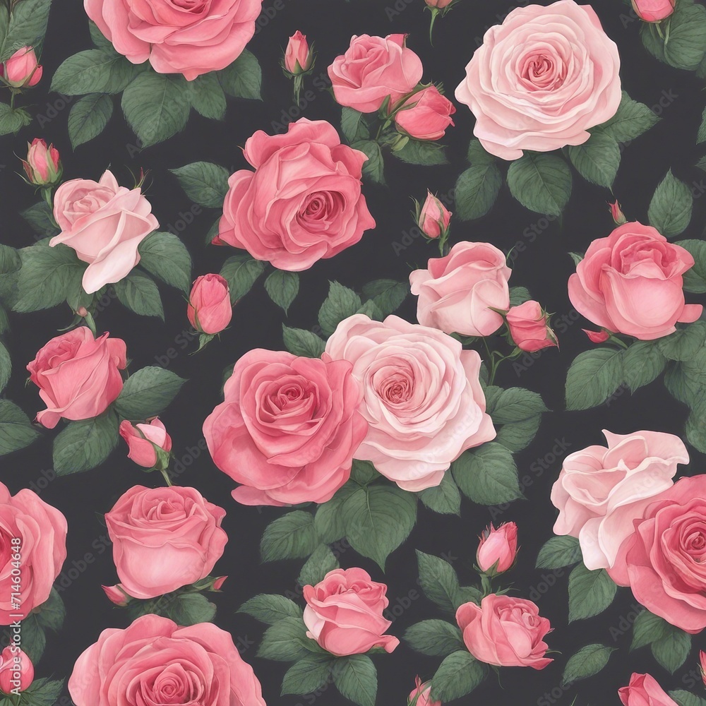 rose flower and leaf illustration background