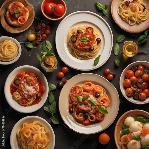 delicious italian food illustration background