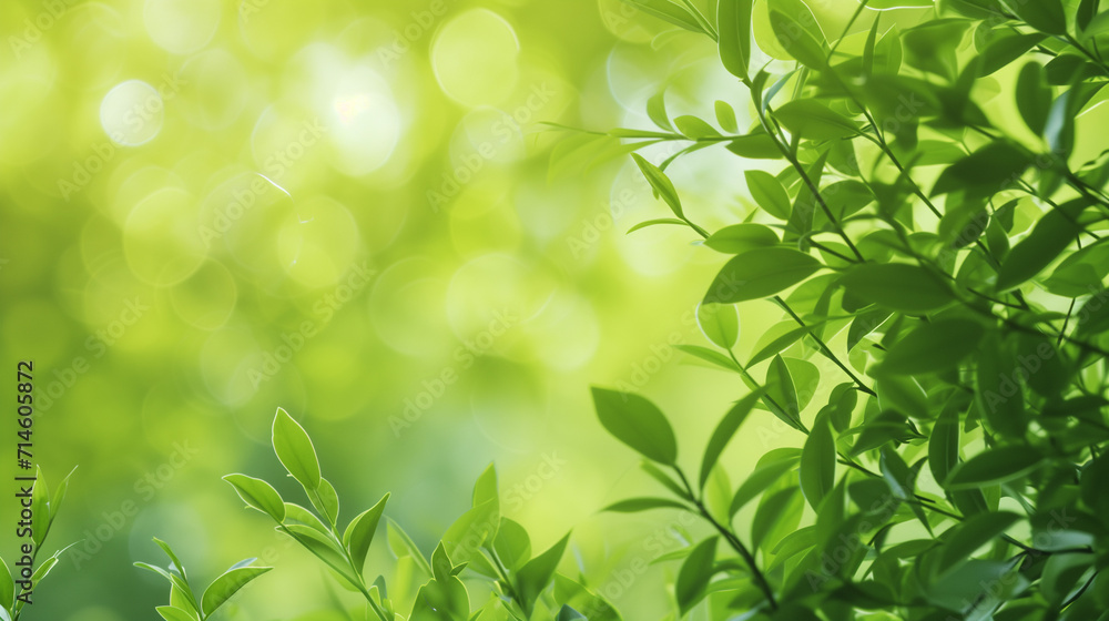 Lush green leaves in soft focus with sunlight filtering through, suggesting concepts of spring or growth Lush green leaves in soft focus with sunlight filtering through, suggesting concepts of spring or growth