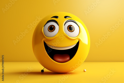An illustration of a happy smiling emoji emoticon character, smiling face emoji or emoticon icon with happy eyes vector illustration