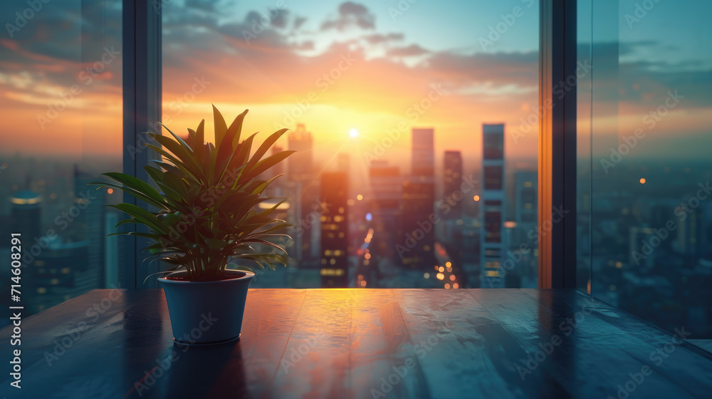 Urban Oasis Sunset Over the Cityscape Urban Oasis Sunset Over the Cityscape