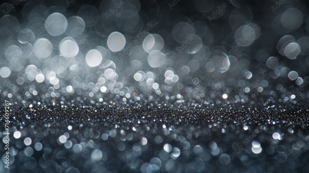 Fototapeta premium Glimmering Elegance: Abstract Silver Bokeh Symphony. Generative AI