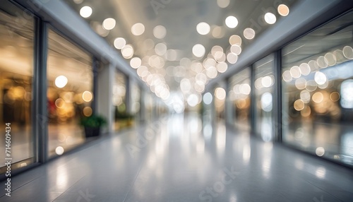 Foto abstract blur shopping mall corridor blurred retail and hall interior in departm