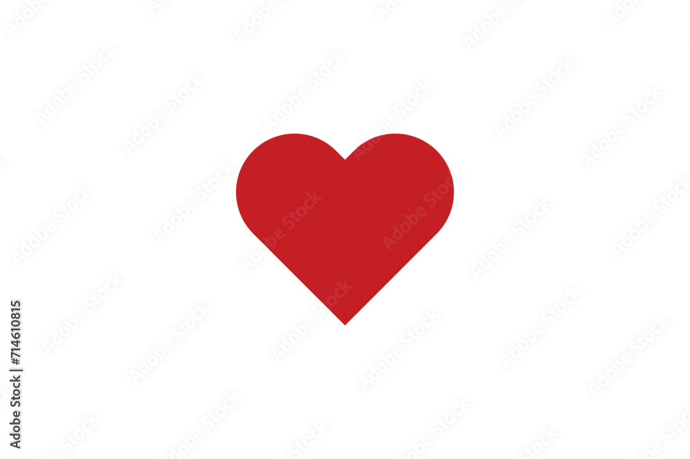 Red heart, love, romance or valentine's day vector icon isolated on white