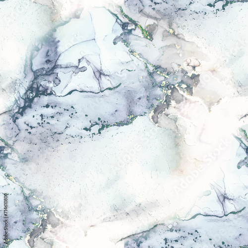 Marble Alcohol Ink. Gold Fluid Seamless Pattern. Blue Water Color Marble. Light Marble Background. Gold Gradient Watercolor. Lavender Water Color Background. Luxury Abstract Repeat. Blue Art Paint.