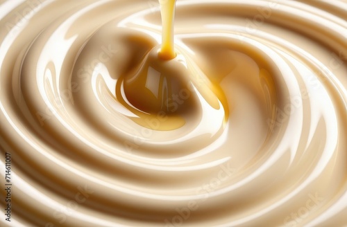 Wallpaper Mural abstract creamy texture, beige background. close up on stringy swirling milky fluid Torontodigital.ca